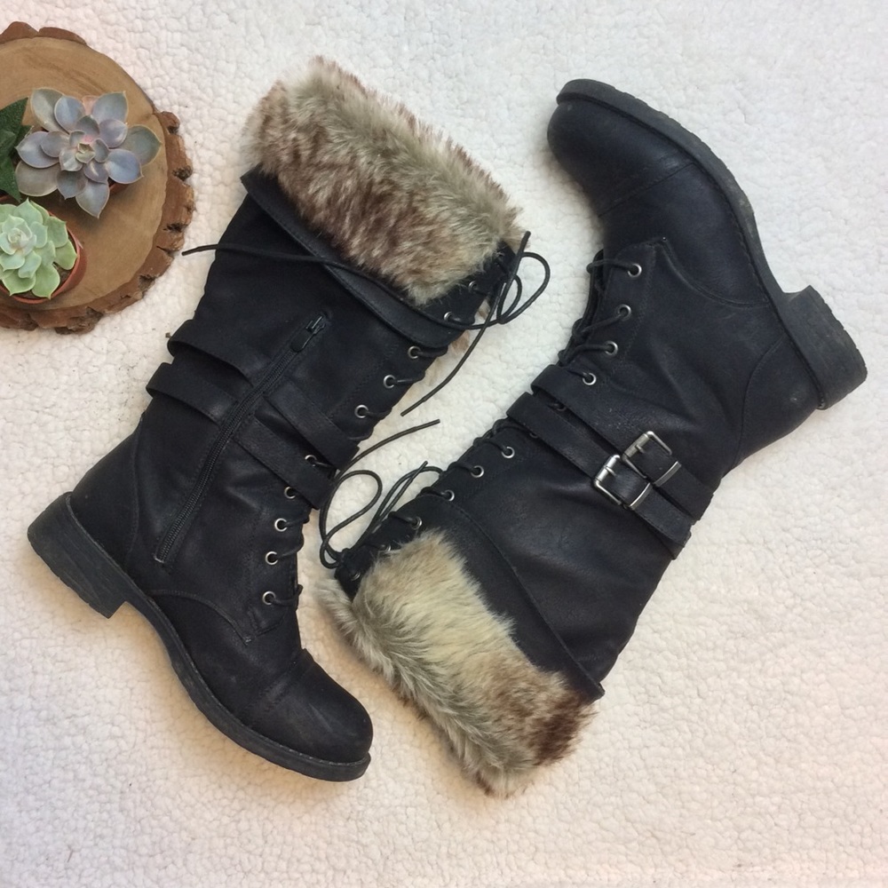 Corset Lace-Up Tall Boots